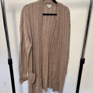 J. Jill Taupe Open Front Cardigan